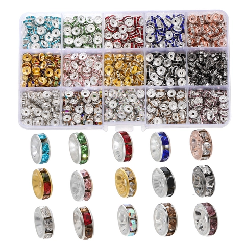 Koper IJzer Strass Rondelle Spacer Kralen DIY Sieraden Maken Materiaal Multikleur Kristal Diverse Kleuren Handwerk Accessoires