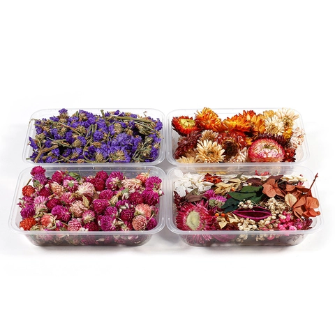 Mixed Natural Dried Flowers For Resin Jewelry DIY Candle Making Scented Herbarium Filling Materials Multicolor Floral Decoration