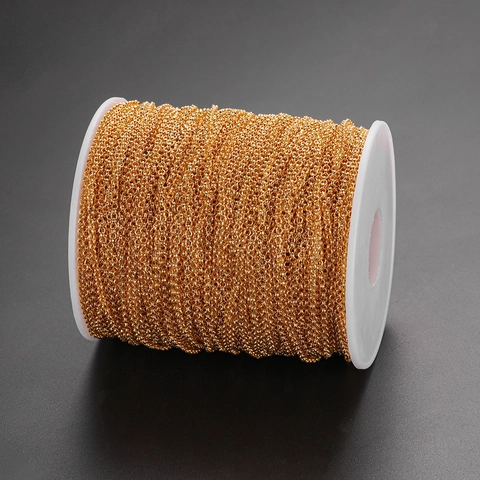 Iron Rolo Chain Link For Jewelry Making DIY Necklace Bracelet Finding Accessories Electroplated Multi Color Options On Spool