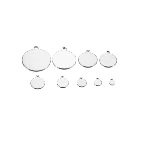DIY 304 Edelstahl Runder Anhänger Kreis Etiketten Metall Charms Für Halskette Schmuckherstellung Blanko Hundemarken DIY Bastelzubehör