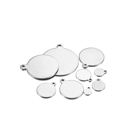 DIY 304 Edelstahl Runder Anhänger Kreis Etiketten Metall Charms Für Halskette Schmuckherstellung Blanko Hundemarken DIY Bastelzubehör