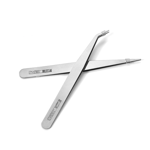 Anti-Magnetic Stainless Steel Tweezers Set TS-12 TS-15 Straight Curved Precision Tweezers For Jewelry Making DIY Repair Tools