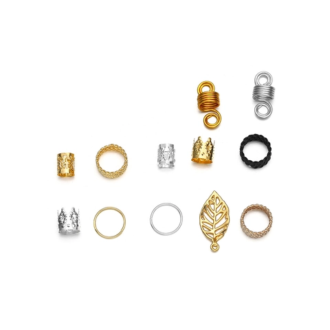 Dreadlock Jewelry Accessories Metal Hair Rings Coils Clips Pendants Set DIY Braiding Hair Jewelry Decor For Women