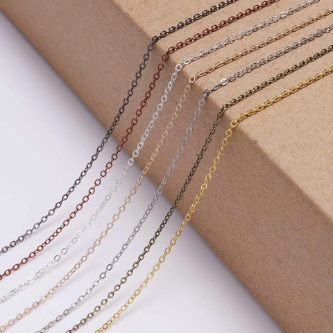 Copper Plated Iron DIY Jewelry Making Chain Cross O Shape Link Chains For Necklace Bracelet Crafting Accessory