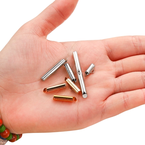 DIY Jewelry Making Slider End Tubes Metal Slide Clasp Connector For Tassels Beads Multi-Strand Bracelet Necklace Finding Accessory