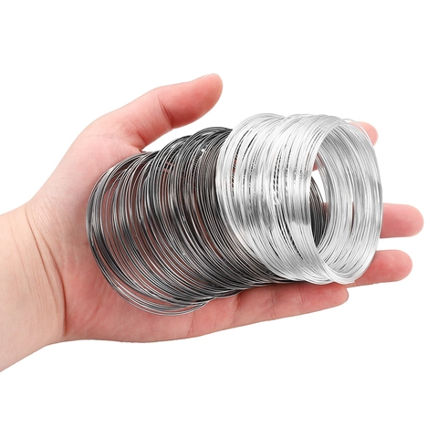 DIY Jewelry Making Memory Wire Steel Loops For Bracelet Handcraft Making Round Electroplated Metal Coils Accessory Supplies