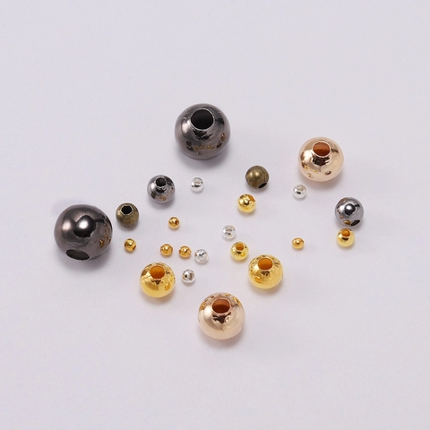 IJzeren Ronde Afstandhouders Parels Metaal Losse Kralen Voor DIY Sieraden Maken Ketting Armband Positionering Bal Meerkleurig