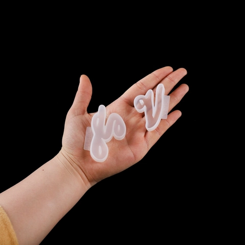Artistieke Alfabet Siliconen Vorm Voor Hars Gieten Cursieve Letter Hanger Maken Gereedschap Siliconen Handwerk Accessoire