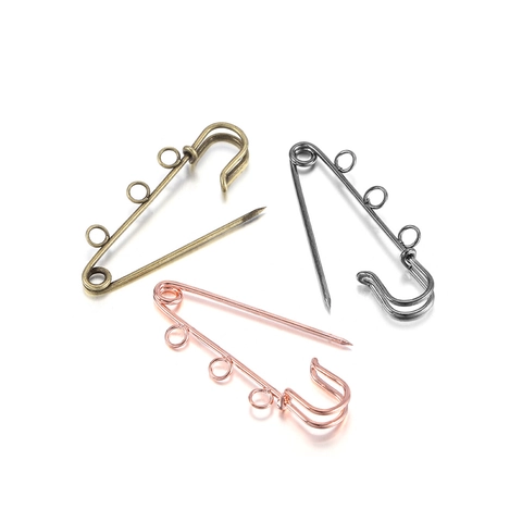 Iron DIY Jewelry Making Accessories Metal Multi-Hole Safety Pins Brooch Base For Handcraft Clothing Pins Decorative Findings