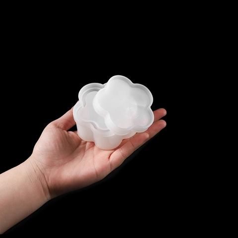 Juego de Moldes de Silicona para Caja de Almacenamiento DIY Corazón Cuadrado Hexágono Redondo Flor de Ciruelo Moldes con Tapas Resina