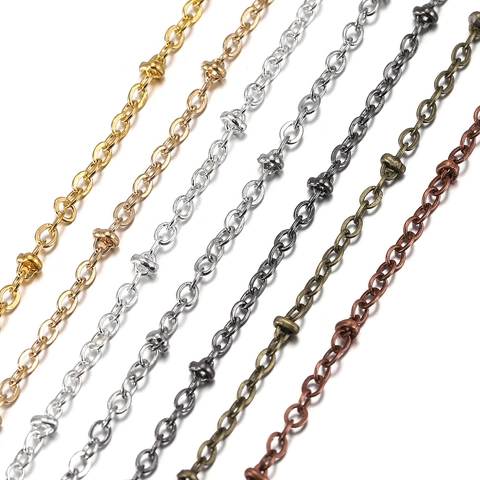 5M Spool Copper Wrapped Iron DIY Beaded Satellite Chain For Jewelry Making Necklace Bracelet Anklet Finding Accessories