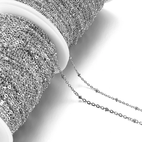 5M Spool Copper Wrapped Iron DIY Beaded Satellite Chain For Jewelry Making Necklace Bracelet Anklet Finding Accessories