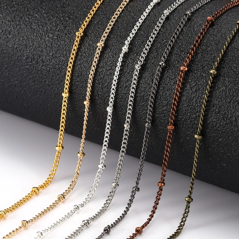 Satellite Bead Chain For DIY Jewelry Making Accessories Metal Copper Plated Link Chain For Necklace Bracelet Craft Material