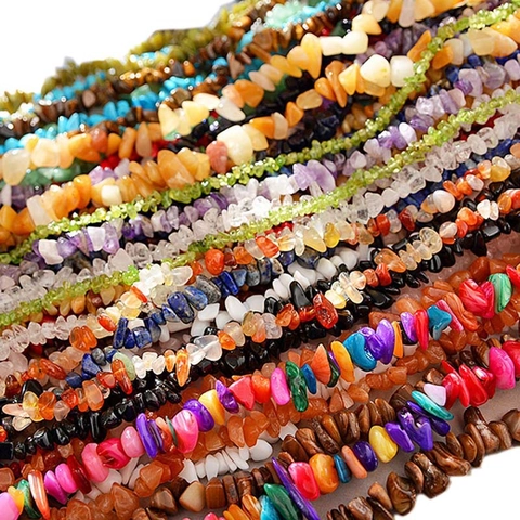 5-8mm Natural Stone Chip Beads 16 Inch Strand Irregular Gravel Quartz Agate Beads For DIY Jewelry Making Accessories