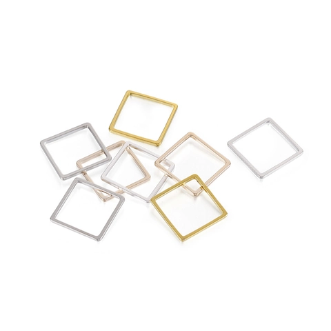 DIY Jewelry Making Metal Frame Pendants UV Resin Open Back Bezels Heart Star Square Hexagon Copper Alloy Accessories