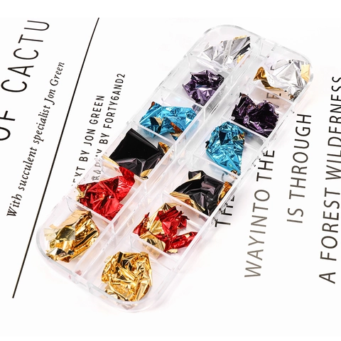 Copos de Papel de Aluminio Metálicos Para Arte de Resina Papel de Estaño Triturado Oro Plata Para DIY Artesanía Nail Art Joyería