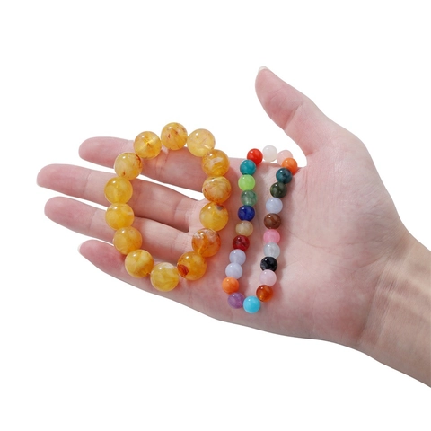 Acryl Kunstjade Marmormuster Lose Perlen Für Schmuckherstellung DIY Handgemachte Bonbonfarben Runde Zwischenperlen Armband Zubehör