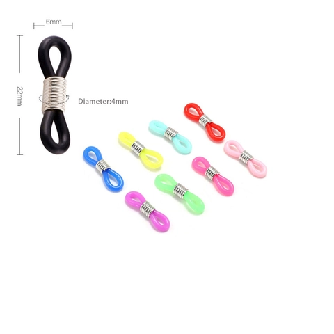 Multicolor Rubber Eyeglass Chain Ends Connectors Anti Slip 8 Shaped Mask Chain Holders For Glasses DIY Jewelry Making