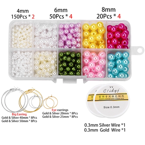 DIY Sieraden Maken Kit Glas Kralen Met Metalen Oorbel Hoops En Sieraden Draad Voor Handgemaakte Oorbel Armband Ketting Creatie