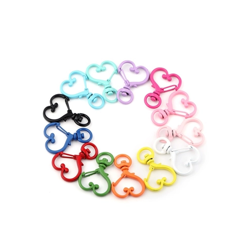 Multi Color Zinc Alloy Painted Lobster Clasps Heart Cat Star Moon Shell Bear Shape Keychain Hooks For DIY Jewelry Making Accessories