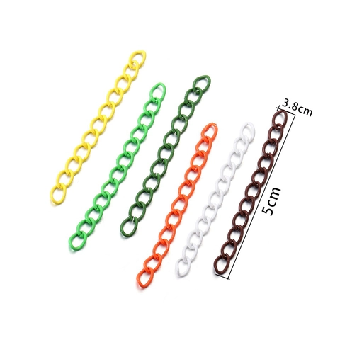 Colorful Painted Iron Extension Chains Twisted Metal Link Chains For DIY Jewelry Making Keychain Bag Accessories Handcraft