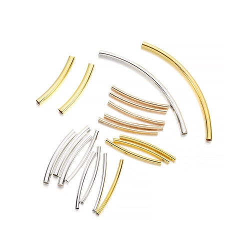 Perline Distanziatrici a Tubo Curvo in Rame Galvanizzato per Creazione Gioielli Fai da Te Bracciale Collana Oro Argento Oro KC