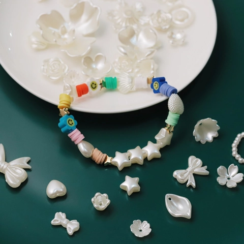 ABS Imitation Artificial Pearl Beads Rose Flower Bow Shell Heart Star Shape For DIY Jewelry Making Accessories Craft Supplies