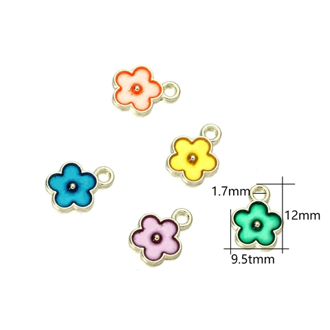 Colgantes de Aleación de Esmalte de Flores y Golondrinas para Joyería DIY Abalorios de Esmalte Floral para Collares Pulseras Accesorios Hechos a Mano