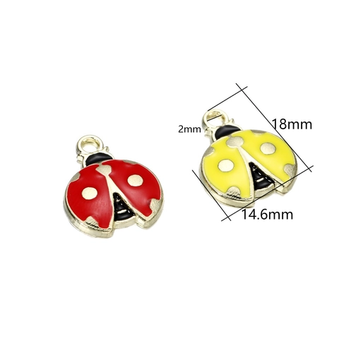 Alloy Enamel Reindeer Ladybug Charms For DIY Jewelry Making Christmas Reindeer Ladybug Pendant Only (Without Chain) Handcrafted Accessories