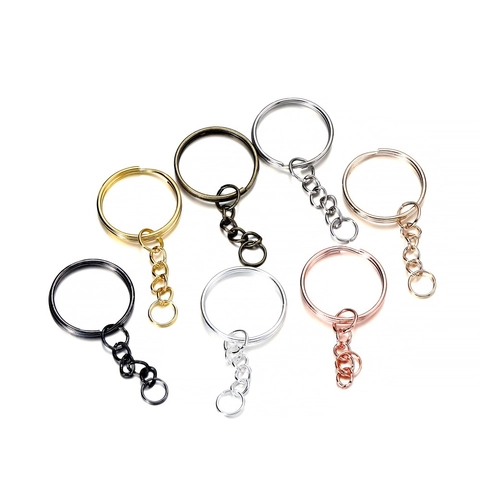 Metall Schlüsselanhänger Ring Mit Gliederkette Und Offenem Biegering Für DIY Schmuckherstellung Basteln Schlüsselring Zubehör