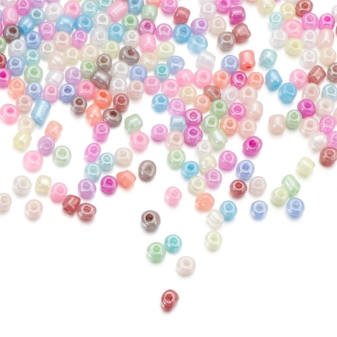 Perles de Rocaille Rondes en Verre Couleur Macaron pour Bijoux DIY Bracelet Collier Artisanat pour Enfants Femmes
