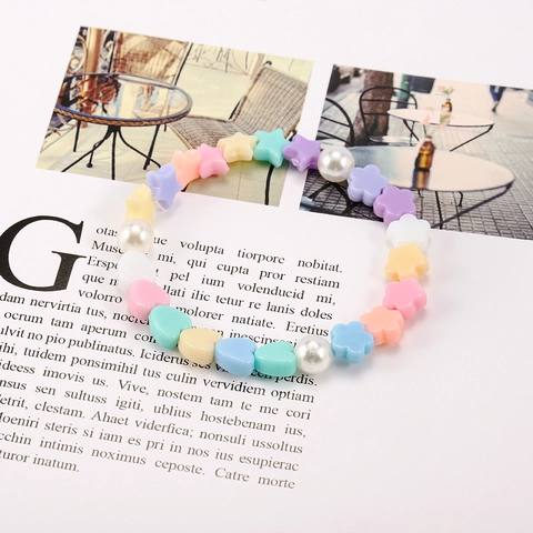 Acryl Gemengde Vorm Losse Kralen Voor DIY Sieraden Maken Hart Ster Bloem Vlinder Strik Macaron Kleuren Handgemaakte Materialen