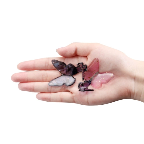 DIY Butterfly Pendant Resin Epoxy Charms Gradient Gold Foil Sparkling Butterfly Crafts For Jewelry Making Earrings Necklace Phone Cases
