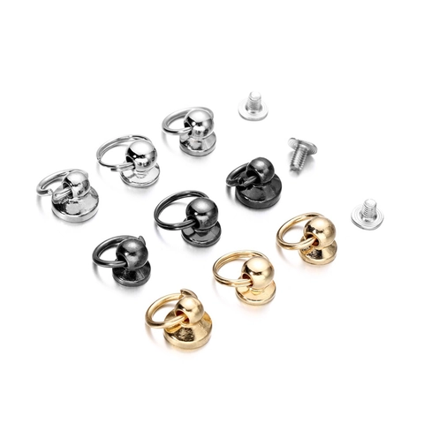 Zinc Alloy Screw Back Monk Head Rivet With Pull Ring For DIY Leather Craft Bag Accessories Mobile Phone Case Decoration
