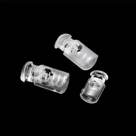 Transparent Plastic Spring Cord Locks Toggle Stoppers For Drawstrings Bags Clothing DIY Craft Accessories Spring Loaded