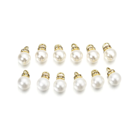 Ciondolo in Lega di Perla Artificiale Accessori Fai da Te per Creazione Gioielli Con Strass per Collane Orecchini Componenti Artigianali