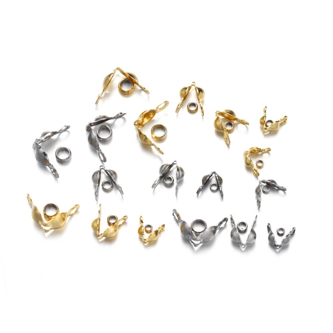 Stainless Steel Clamshell Bead Tips And Crimp Beads For Necklace Bracelet Jewelry Making Handmade Findings Crafts Supply
