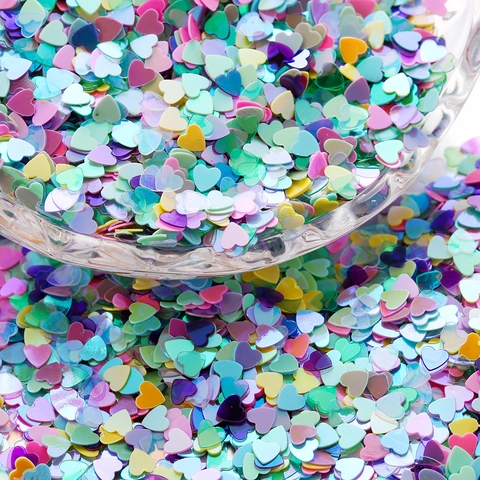 Heart Shaped Iridescent Nail Sequins 9 Colors Colorful Glitter Flakes For DIY Art Manicure Decoration Craft Supplies