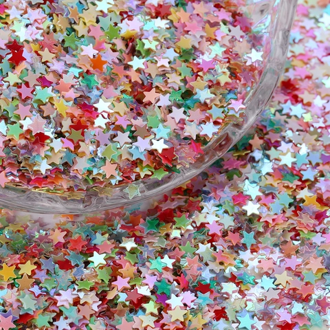 PET Pearlescent Five-Pointed Star Sequins AB Color Iridescent Glitter For Nail Art DIY Crafts Decoration Festive Party Supplies