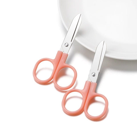 Forbici di Sicurezza a Punta Arrotondata per Bambini Impugnatura in Plastica Rosa Mini Forbici Portatili per Artigianato Scolastico