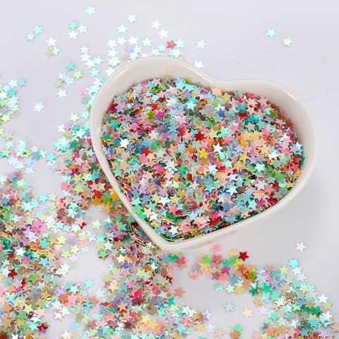 PET Pearlescent Five-Pointed Star Sequins AB Color Iridescent Glitter For Nail Art DIY Crafts Decoration Festive Party Supplies