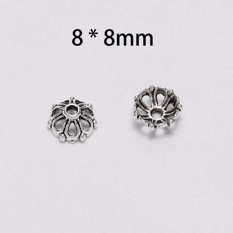 Alloy Hollow Flower Bead Caps Retro Ancient Silver Petal Spacer Beads For DIY Jewelry Making Pendants Accessories Findings