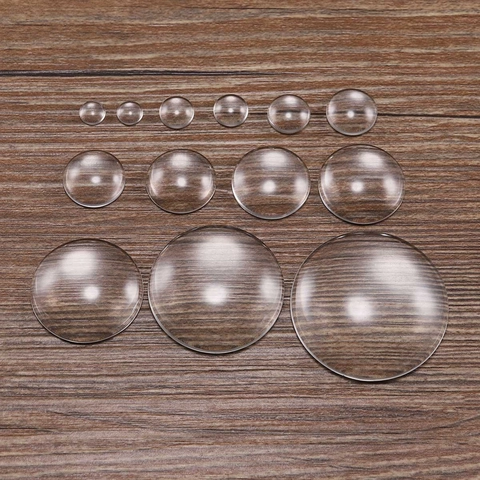 Clear Round Glass Cabochons Flat Back Transparent Domes For Photo Pendant Jewelry Making DIY Handicraft Accessory Crafts
