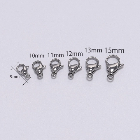Polished Stainless Steel Lobster Clasp Smooth DIY Jewelry Making Findings Claw Closure For Necklaces Bracelets Accessories