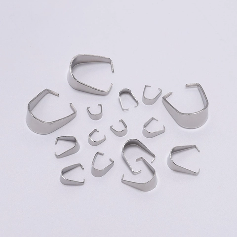 Stainless Steel Pinch Bails Pendant Connectors For DIY Necklace Jewelry Making Findings Gold Silver Metal Pinch Bails Clips