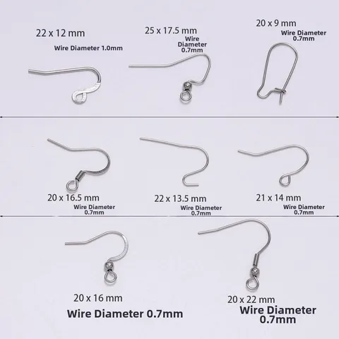 Ganchos para Pendientes de Acero Inoxidable Accesorios para Fabricación de Joyería DIY Ganchos de Pez Franceses Alambres para Joyería Hecha a Mano