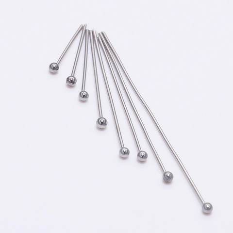 Stainless Steel Ball Head Pins For DIY Jewelry Making Multiple Sizes Round Head Pins For Beading Accessory Handcraft Pins
