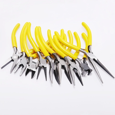 Herramienta Alicates Profesionales Para Hacer Joyas Manualidades Hechas A Mano Reparación Cuentas Mini Alicates Precisión Con Mango Amarillo Antideslizante