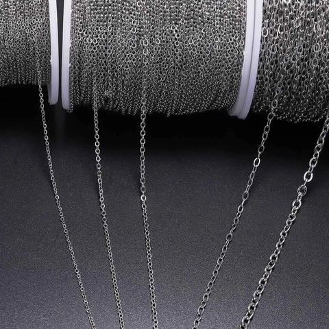 Stainless Steel Flat O-Link Cross Chain For DIY Jewelry Making Findings Necklace Bracelet Crafts Versatile Accessory