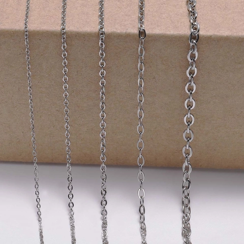 Stainless Steel Flat O-Link Cross Chain For DIY Jewelry Making Findings Necklace Bracelet Crafts Versatile Accessory